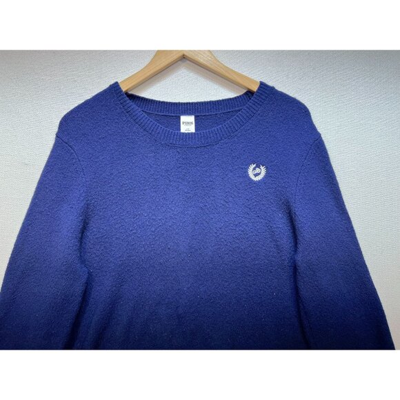 Victorias Secret Pink Womens Pullover Sweater Knit Stretch Sz L Blue - Picture 5 of 13